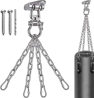 Robust IOH boxing bag, anti -rust, 360 degree rotary support with 4 chains and 4 carabiners, capacity of 408 kg (2 wood screws).. Transform your online shopping experience with DIAYTAR NIGERIA's affordable and diverse marketplace.