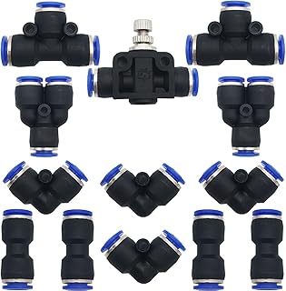 Air fittings, quick -push air fitting kit of 13 rooms, quick -clearance air connector, for 10 mm PE/PE/Nylon hose (y+t+L+I+Gas butterfly).. Nigeria's most loved e-commerce platform delivers affordable shopping solutions to your doorstep.