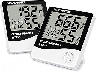 Digital hygrometer thermometer, temperature and humidity monitor with maximum and minimum recording function, interior humidimeter for living room, warehouse, children's bedroom, desk, garden - 2 rooms.. Experience the convenience of online shopping with DIAYTAR NIGERIA's reliable 5-8 day delivery service.