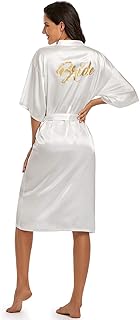 Wedding dress in satin for wedding, kimono, brilliant golden dress for engagement, future bride (long white dress, XL).. Embrace a new era of online shopping with DIAYTAR NIGERIA's extensive range and budget-friendly prices.