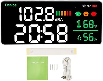 LED soundometer Decibelmeter Mural 24g Wifi 30-130db Display of humidity temperature and time.. Discover endless possibilities with DIAYTAR NIGERIA's comprehensive selection and reliable shipping.