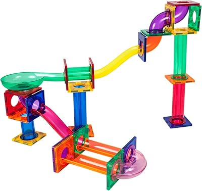 Picassotiles Marble Run 50 pieces set of magnetic tiles tracking, Building and learning, educational magnetic building, brain development kit for children | For boys and girls aged 3, 4, 5, 6, 7, 8 and over.. DIAYTAR NIGERIA: Your trusted marketplace that combines variety, affordability and reliable shipping.