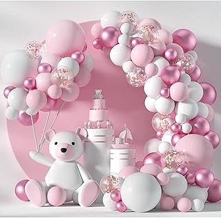 Kit de Garland of pink balloons mother Anna 104 in latex with confetti.. DIAYTAR NIGERIA redefines convenience with our vast product selection and swift nationwide delivery.