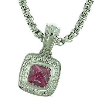 Square pendant necklace CFG Online CZ/Standard extension 16 \ " + 2 \".. DIAYTAR NIGERIA brings the market to your fingertips with affordable prices and swift delivery services.