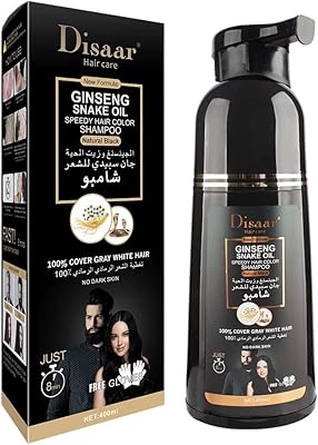Black Day hair coloring shampoo with snake ginseng oil, fast color shampoo for gray and white hair, biotin 400 ml biotin shampoo.. DIAYTAR NIGERIA: Your affordable shopping destination with thousands of products delivered in days.