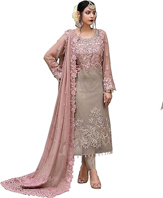 Shafnufab® Salwar Pakistani costume semi-hooded in georgette for women (wedding costume.. Shop smarter, not harder with DIAYTAR NIGERIA - thousands of products at your fingertips with affordable delivery.