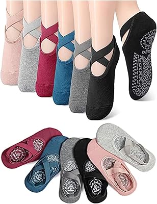 Nipmint 6 pairs of non -slip yoga and pilates socks, non -slip socks for women with handles and silicone straps for yoga, pilates, ballet, dance and aerobic, multicolored.. Discover endless possibilities with DIAYTAR NIGERIA's comprehensive catalog and reliable delivery service.