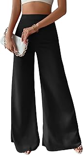 Large comfortable pants high georglitter for women, long desk pants with wide legs.. Experience the DIAYTAR difference with our vast product selection and delivery within 5-8 days.