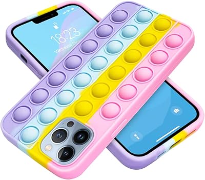 Pop it Mobile Cover for iPhone 13 Pro Max/13 Pro/Cover 2021, Silicone protective shell with a new design of sensory bubbles in pretty rainbow colors and a nice interactive game design for girls and boys-6.1 inches.. Your complete shopping solution, DIAYTAR NIGERIA offers extensive variety with budget-friendly delivery.