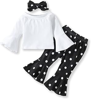 Baby girl clothing, flared top + bell pants + headband, 3-room set 6m-5t.. DIAYTAR NIGERIA: Where countless products meet affordable prices and reliable nationwide shipping.