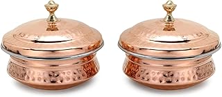 Set of Indian Copper Copper Copper Impex, set of Copper Service and Stainless Steel Covers Handmade (13 cm), Silver, ZAP102.. Shop with confidence at DIAYTAR NIGERIA, enjoying competitive prices and delivery within 8 days.