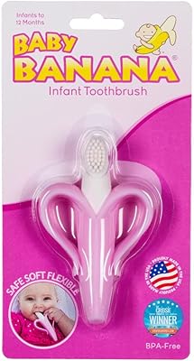 Baby Banana - Pink banana design toothbrush, Detition tooth training brush for infants and toddlers.. Shop like never before with DIAYTAR NIGERIA's comprehensive marketplace and budget-friendly shipping.