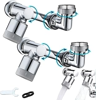 VUCATIN 2 PIECES Universal rotary rotary tap extension at 1080 °, wide-angle robotic arm faucet, anti-splash filter, tap adapter, kitchen tap extension with tap tap spray.. DIAYTAR Nigeria — the online store where variety meets value.