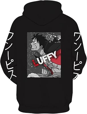 One Piece Noir Anime Luffy Adult Hooded Sweat Monkey D Luffy One Piece Luffy Men's Hooded Sweat.. DIAYTAR NIGERIA: Your affordable gateway to thousands of products delivered promptly nationwide.