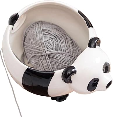 Wire bowl | Panda wire storage organizer for crochet and knitting - ceramic bowl, hook bowl support, nice handmade wire storage bowl for knitting and hook.. Shop for less and receive more with DIAYTAR NIGERIA's expansive e-commerce platform and nationwide delivery.