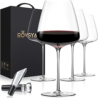 Set of 4 red wine glasses, crystal with 100 % lead -free hand - 21 ounces, large burgundy - light, transparent and ultra fine, perfect for wine tasting, Christmas, birthdays and holidays.. Shop millions of products across categories on DIAYTAR Nigeria — delivered right to your door.