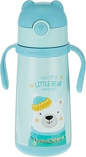 Water bottle Dawson Sports Wise Happy Little Bear with stainless steel straw insulated in vacuum, 400 ml, blue, WC-K01-B.. Shop from anywhere in Nigeria with DIAYTAR's extensive selection and budget-friendly shipping options.