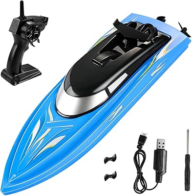 RC boat for children and adults, high speed RC boats 10 km/h 2.4 g, fast speed boats for swimming pools and lakes. (blue).. DIAYTAR NIGERIA: Making online retail accessible to all with affordable nationwide shipping.