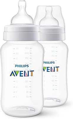 Philips Avent anti-colic bottles, 11 ounces, 2 rooms, transparent, scy106/02.. DIAYTAR NIGERIA: Where thousands of products meet affordable prices and reliable 5-8 day delivery.