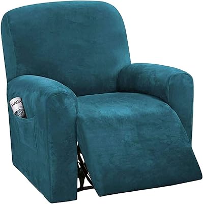 Extendable chair cover A place, 4 rooms, washable sofa covers in mild velvet with elastic side pocket (peacock blue).. Discover the perfect shopping experience with DIAYTAR NIGERIA's vast selection and prompt delivery service.