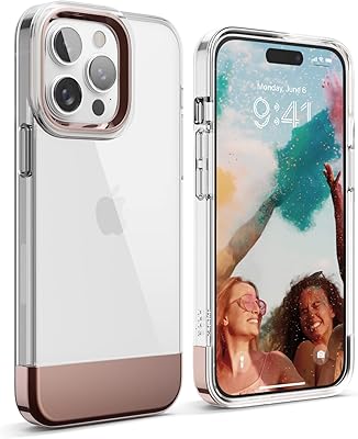 Elago Glide protection shell for iPhone 14 pro max - transparent pink gold.. DIAYTAR NIGERIA stands as your affordable shopping ally with nationwide delivery in just 5-8 days.