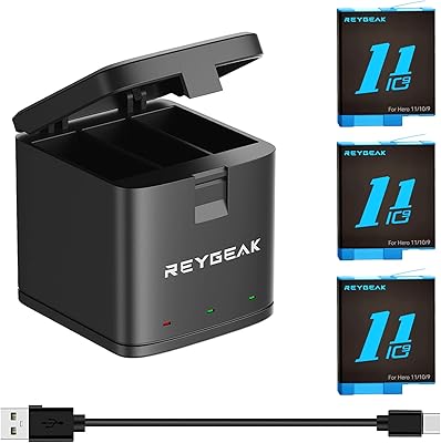 Regic battery for Gopro Hero 11 Black/Hero 10/Hero 9 Black, 3 -channel portable charger Storage battery Charter 3 Packs Rechargeable packs Hero 11/10/9 (charger + 3 batteries).. Whether it’s gadgets or groceries, DIAYTAR Nigeria delivers in less than 8 days.