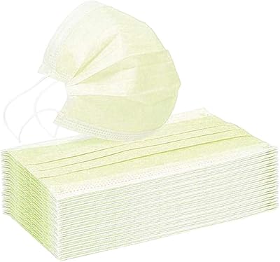 Breathable facial masks LQQ 3 layers for protection against water droplets, particles and dust for unisex adults (yellow) - 40 pieces.. DIAYTAR NIGERIA makes quality accessible to all with our affordable prices and quick delivery service.