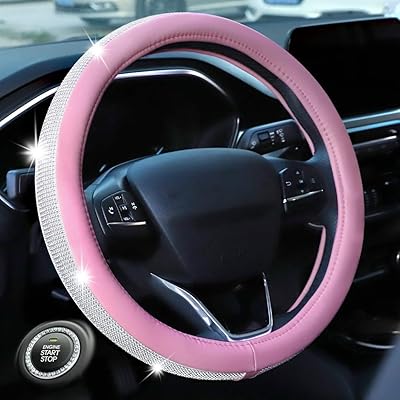 HOKEE NEW ROCKING CAR ROAD COVER FLORD ROSE AND GIRLS, Universal 15 -inch diamond leather steering wheel with shiny crystal rhinestones.. Experience the satisfaction of affordable shopping with DIAYTAR NIGERIA's nationwide 5-8 day delivery.