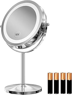 LED makeup mirror with adjustable touch screen and LED light, 7 -inch rotary mirror, 1x/10x magnification Duracell Duracell*4.. DIAYTAR NIGERIA: Connecting Nigerians with affordable products delivered promptly nationwide.