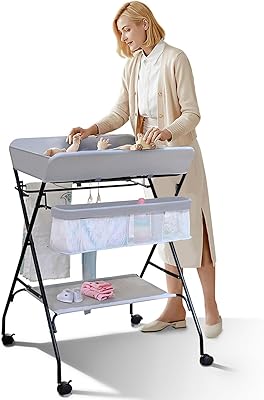 Ocuzz changing table, multifunctional foldable breastfeeding table, foldable layer organizer for baby room (gray).. Discover a world of affordable shopping with DIAYTAR NIGERIA's vast marketplace delivered to you in days.