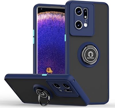 Oppo Reno 7 Pro 5G Mobile Cover, flexible silicone with camera protection, fine design, transparent and shock resistant, with a 360 -degree rotary magnetic support ring for the car (blue).. DIAYTAR NIGERIA: Revolutionizing accessibility to quality products at budget-friendly prices across Nigeria.