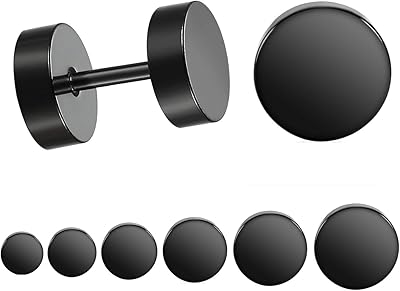 Black earrings for men and women stainless steel conception of false.. DIAYTAR NIGERIA: Simplifying access to thousands of products with affordable nationwide shipping.