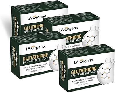 Whitening soap for glutathione skin the organo to lighten and whiten all skin types, 100 g (package of 4).. DIAYTAR NIGERIA connects you with thousands of products at competitive prices, delivered within a week.
