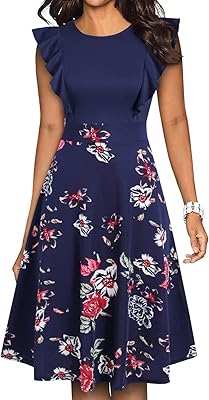 Facèze cocktail dresses flared with classic floral ruffles for women.. DIAYTAR NIGERIA: Where convenience meets affordability with delivery across Nigeria in under 8 days.