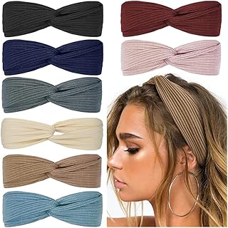 Goodrun Extensible Bangs Bohemian Style For Girls, United Crossed Turban, Hair accessories, Yoga exercise, classic plain color, 8 pieces.. DIAYTAR NIGERIA brings the marketplace home to you with affordable prices and delivery in 5-8 days.