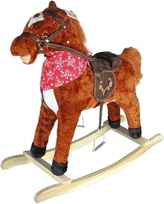 UKR rocking horse with wooden base in flexible material size L 70:70 cm (dark brown).. DIAYTAR NIGERIA delivers more than products - we deliver affordable solutions within the week.