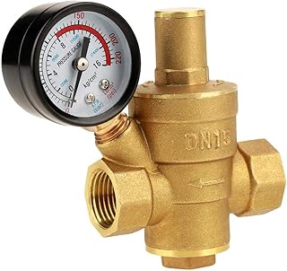 Water pressure valve, water pressure reduction valve adjustable in DN15 brass with gauge for tap equipment.. DIAYTAR NIGERIA brings satisfaction with every purchase through affordable prices and prompt shipping.