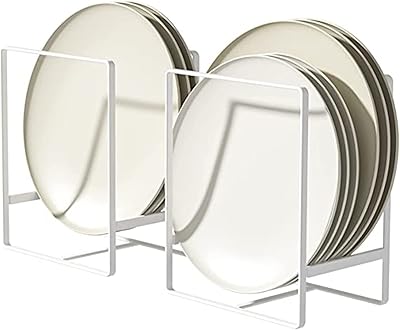 Crotting organizer, metal tableware storage organizer, versatile kitchen storage support, dishes and drying support for kitchen cabinet, table and dresser (white).. Get more, save more — only on DIAYTAR Nigeria.