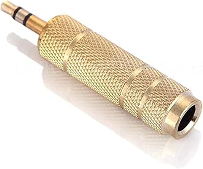Audio adapter for variable headphones, 6.5 mm microphone at 3.5 mm, gold.. Experience shopping satisfaction with DIAYTAR NIGERIA's vast selection and budget-friendly delivery options.