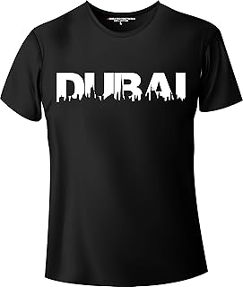 T-shirt Dubai Skyline for children, unisex, cotton, black D-19.. DIAYTAR NIGERIA brings affordable products to every doorstep with our reliable 5-8 day shipping.