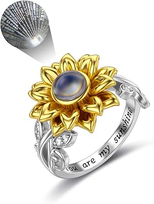 Sunflower ring with I love you 100 Stone You Sunshine Languages ​​Flower Flower For Women Girl.. Why wait? Get your order in 5–8 days with DIAYTAR Nigeria.