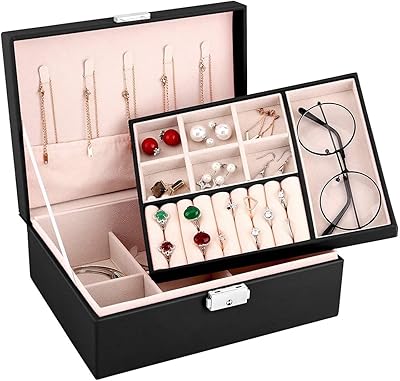 Lockable jewelry box 2 levels lining in mild velvet support for curls.. Your complete shopping solution, DIAYTAR NIGERIA delivers variety and value within the week.