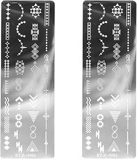 2 pieces of stamping plates for nail art with geometric pattern, stamping plates for nail art to do yourself, stamping plates for nail art to do oneself yourself.. Quick delivery. Quality products. Great deals. That’s DIAYTAR Nigeria.