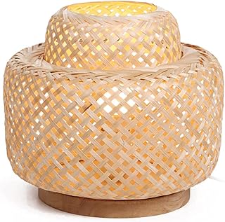 Bamboo decor | Handmade table lamp with natural colored rattan base and elegant design for living room, bedroom, office and restaurant (Sarap).. Discover the convenience of DIAYTAR NIGERIA's vast e-commerce platform with delivery in just 5-8 days.