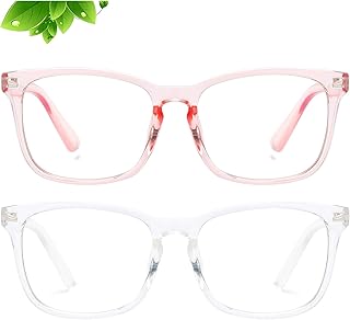 Blue anti-light anti-light glasses, computer and television game glasses for boys and girls, light glasses frame, 2-piece pink + transparent package package.. Your e-commerce hub for everything — DIAYTAR Nigeria has you covered.