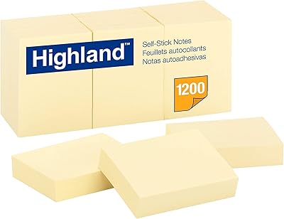 Hyland, 1.5 "x 2" sticker notes, yellow, package of 12 (6539).. Shop from anywhere in Nigeria and receive your DIAYTAR purchases at affordable prices within a week.