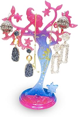 Yr jewelry organizer support of earrings display of acrylic jewelry hanging from a tree.. Experience the joy of convenient shopping with DIAYTAR NIGERIA's vast selection and quick delivery service.