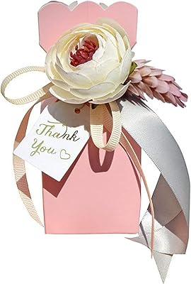 Gift boxes, 20 boxes with candy with ribbon and flowers for wedding, birthday, engagement, prenuptial party, pink princess.. Shop the future with DIAYTAR NIGERIA - thousands of products, unbeatable prices, delivery within a week.