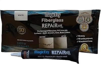 Magic Easy (white) fiberglass repair kit - fiberglass repair kit in a tube - boat, swimming pool, bathtub, surfboard - repair, shards and holes - glass fiber, acrylic shower, bathtub, bath, boat.. DIAYTAR NIGERIA transforms desires into deliveries with our affordable prices and dependable shipping.