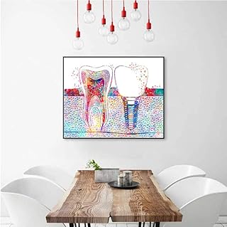 Photo of dental art, printing on canvas, dental implant, dental, wall painting, medicine, health poster, dental color, clinical decor, 50 x 70 cm, without framework.. Shop efficiently with DIAYTAR NIGERIA, offering thousands of products at unbeatable prices delivered promptly.